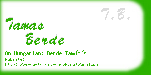 tamas berde business card